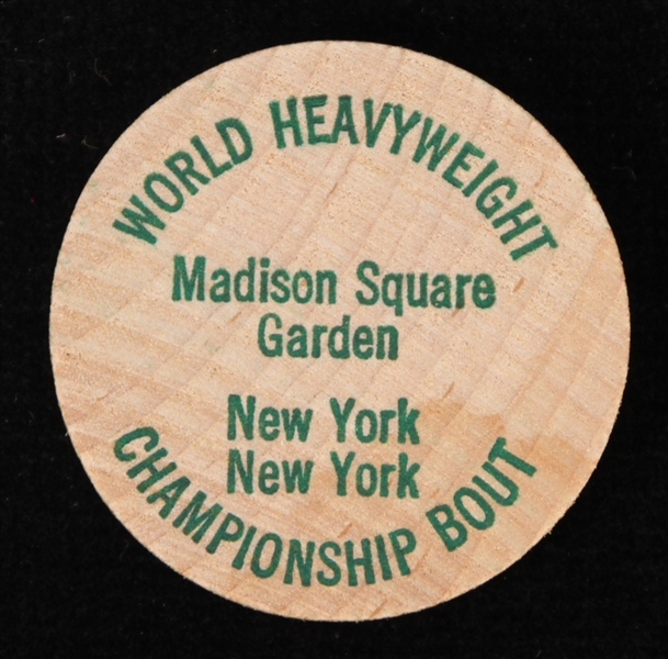 1970 Joe Frazier / Jimmy Ellis World Heavyweight Championship Bout 1.5" Wooden Coin