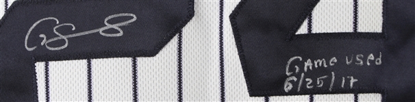 2017 (June 25) Gary Sanchez New York Yankees Signed Game Worn Home Jersey (MEARS A10/JSA/MLB Hologram/Steiner) Homered