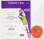 1978 Milwaukee Does vs Chicago Hustle First Game In The History of the WPBL Program w/ Does Mini Ball