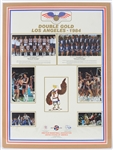 1984 United States Olympic Basketball Team Double Gold Los Angeles 22x31 Poster