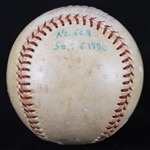 1970 Ernie Banks Chicago Cubs Signed ONL Feeney Baseball Attributed to Career Home Run #508 (MEARS LOA/*Full JSA Letter*)