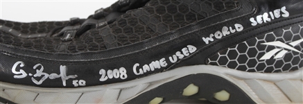 2008 Grant Balfour Tampa Bay Rays Signed Reebok World Series Game Used Sneakers (MEARS LOA/JSA)