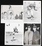 1942-1953 Eddie Macon Chicago Bears w/ Felix Mackiewicz and Connie Mack 8x10 Press Photos (Lot of 4)