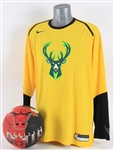 1990s Steve Kerr Chicago Bulls Signed Logo Basketball & 2018 Tony Snell Milwaukee Bucks Shooting Shirt (MEARS LOA)