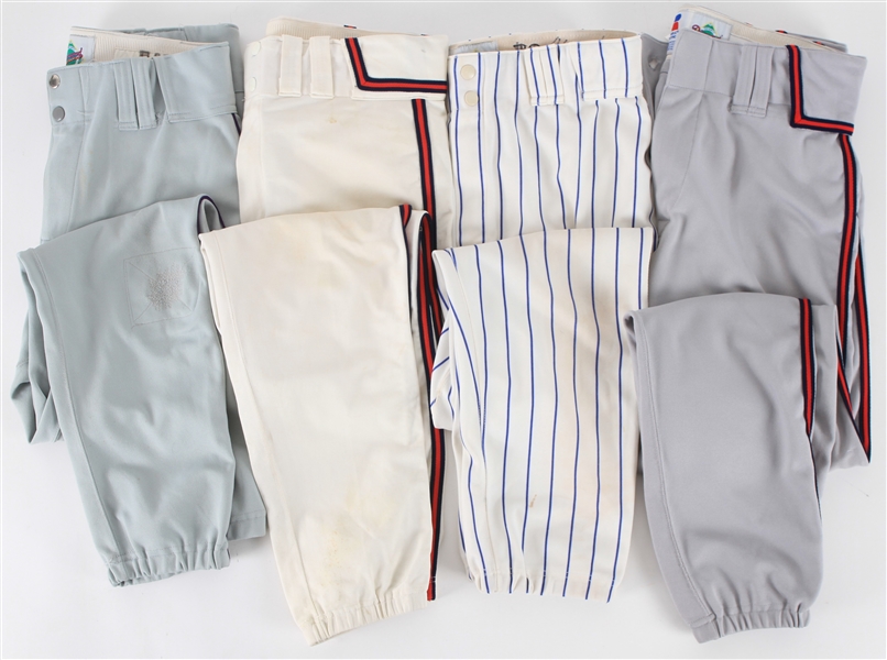 1990s Game Worn Baseball Uniform Pants - Lot of 4 w/ John Smoltz, Kent Mercker & More (MEARS LOA)