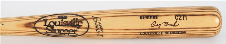 1987-89 Greg Brock Milwaukee Brewers Signed Louisville Slugger Professional Model Bat (MEARS LOA/*JSA*)