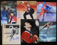 1990s Dan Jansen & Bonnie Blair Olympic Gold Medal Speed Skaters Signed 8x10 Photos (Lot of 15)(JSA)