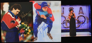 1990s Dan Jansen & Bonnie Blair Olympic Gold Medal Speed Skaters Signed 8x10 Photos (Lot of 15)(JSA)