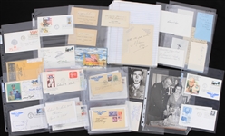 1940's-2000's Military Memorabilia Collection w/ MIB GI Joe Classic Collection Francis S. Currey Medal of Honor Action Figure & Hundreds of Signed Index Cards, Photos & More