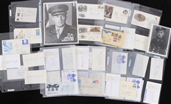 1940's-2000's Military Memorabilia Collection w/ MIB GI Joe Classic Collection Francis S. Currey Medal of Honor Action Figure & Hundreds of Signed Index Cards, Photos & More
