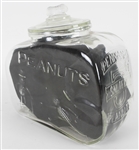 1950s-60s Five Cent Pennant Salted Peanuts Glass Jar