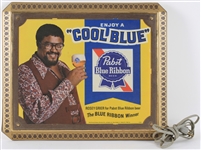 1970s Rosey Grier New York Giants 15" x 18" Pabst Blue Ribbon Bar Sign