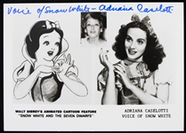 1937 Adriana Caselotti Voice of Snow White Signed 3.5" x 5" Photo (JSA)