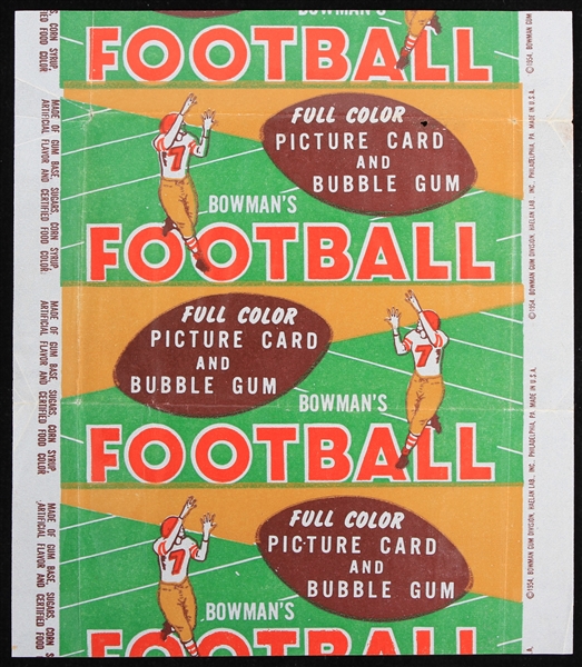 1954 Bowman Football Wax Pack Wrapper 