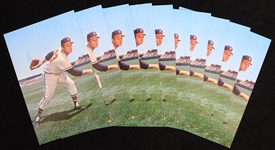 1957 Lou Burdette Milwaukee Braves 3.5" x 5.5" Postcards (Lot of 10)