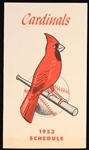 1953 St. Louis Cardinals Pocket Schedule 