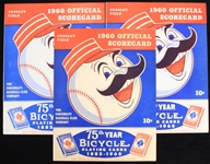 1960 Cincinnati Reds Crosley Field Scorecards - Lot of 3 w/ 2 Scored Including Willie Mays 2-HR Game & Frank Robinson HR Game 