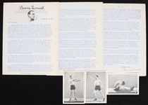 1925 Benny Leonard Undefeated Lightweight Champion Letter w/ 3 1/4" x 5" Photos (Lot of 5)
