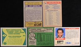 1970's-80's Signed Football Trading Cards - Lot of 5 w/ Eric Dickerson, Jack Youngblood, Charlie Joiner, Ken Anderson & More (JSA)