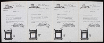 1964 Beatles Souvenir Sheet Pieces The Whittier Hotel (Lot of 4)