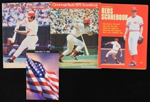 1975-78 Cincinnati Reds Scorebooks w/ September 11th Remembrance (Lot of 4)