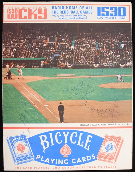 1967 Cincinnati Reds Pittsburgh Pirates Signed Crosley Field Unscored Scorecard w/ 12 Signatures Including Willie Stargell, Tony Perez, Vada Pinson & More (JSA)