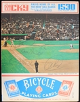1967 (July 29) Cincinnati Reds Chicago Cubs Signed Crosley Field Scored Scorecard w/ 5 Signatures Including Pete Rose, Ernie Banks, Ron Santo & More (JSA)
