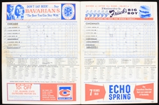 1967 (July 29) Cincinnati Reds Chicago Cubs Signed Crosley Field Scored Scorecard w/ 5 Signatures Including Pete Rose, Ernie Banks, Ron Santo & More (JSA)