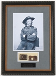 1869-70 General George Custer 20" x 28" Framed Display w/ Belt Buckle Excavated Near Fort Hayes