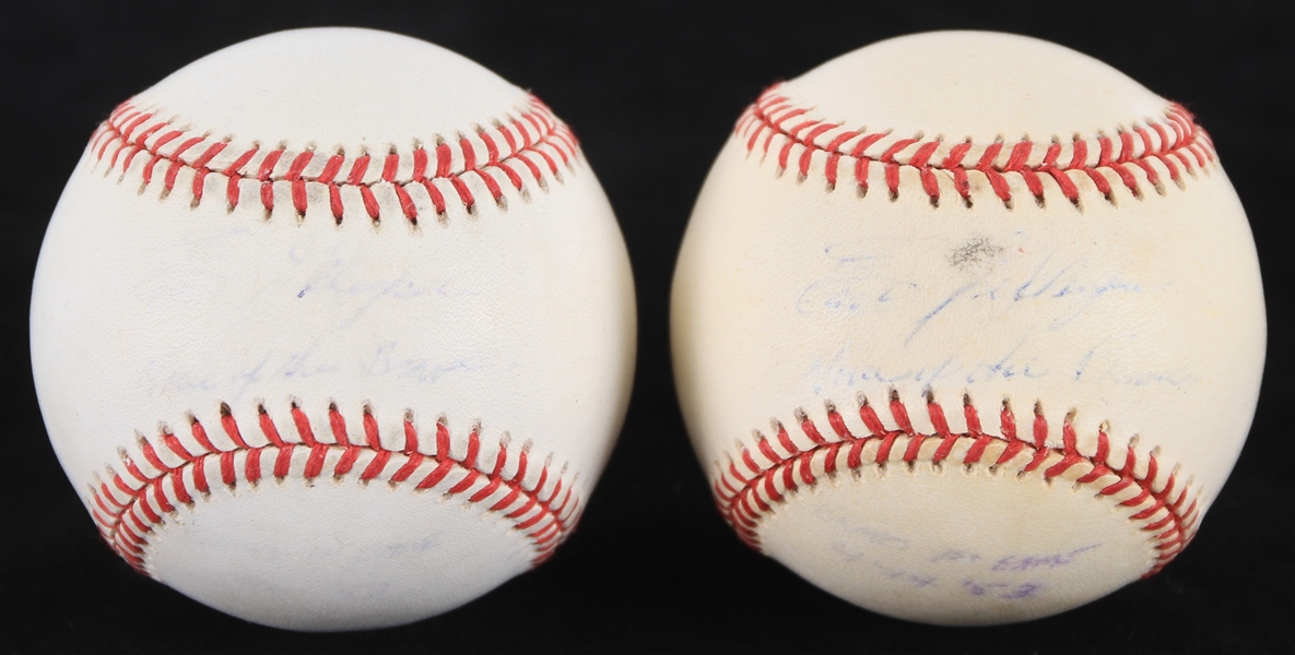 1987-89 Earl Gillespie Milwaukee Braves Signed ONL Giamatti Baseballs - Lot of 2 (JSA)
