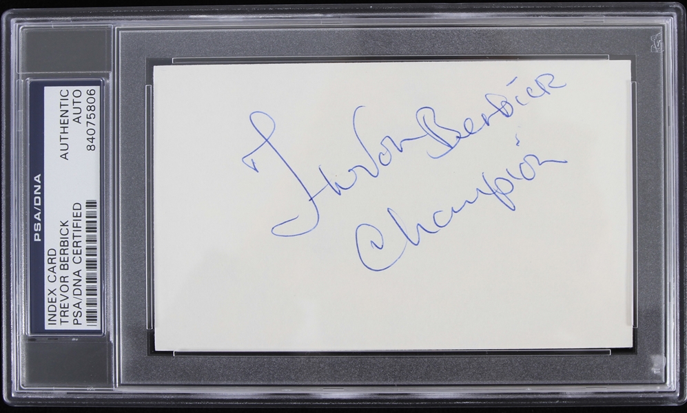 1986 Trevor Berbick WBC Championship Signed 3x5 Index Card (PSA/DNA Slabbed)