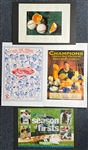 1980s-1990s Baseball America & Baseball Weekly Magazines w/ 20x30 Brewers, Packers Matted Posters (Lot of 20)