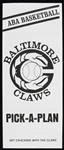 1975-76 Baltimore Claws ABA Season Ticket Plan Brochure