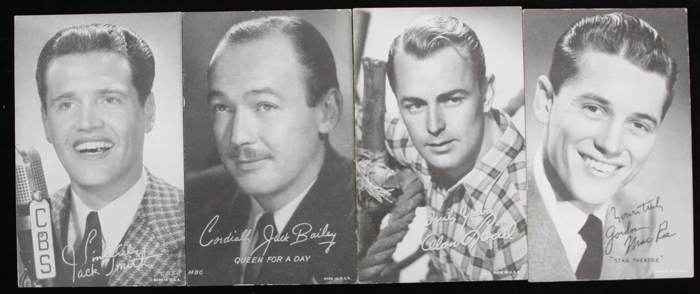 1950s Alan Ladd Jack Bailey Gordon MacRae Jack Smith 3.25" x 5.25" Exhibit Cards - Lot of 4 