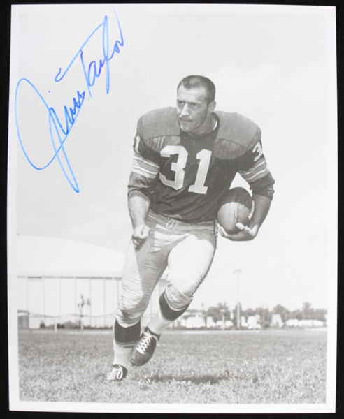 1980s Jim Taylor Green Bay Packers Signed 8" x 10" Black & White Photo (JSA)