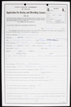 1979 Thomas Hearns World Champion Boxer Signed Nevada State Athletic Commission License Application