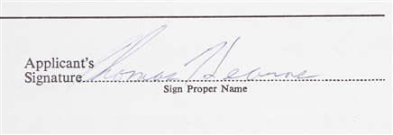 1979 Thomas Hearns World Champion Boxer Signed Nevada State Athletic Commission License Application