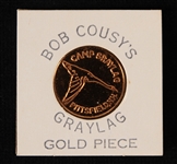 1950s Bob Cousy Boston Celtics Camp Graylag Good Luck Gold Piece