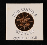 1950's Bob Cousy Boston Celtics Camp Graylag Good Luck Gold Piece