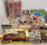 1960s-1990s Baseball Topps and Score Trading Cards w/ Baseball Bats & Toys 