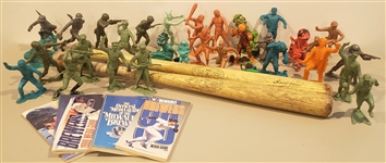 1960s-1990s Baseball Topps and Score Trading Cards w/ Baseball Bats & Toys 