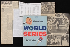 1958 Milwaukee Braves New York Yankees County Stadium Scored World Series Game 7 Program