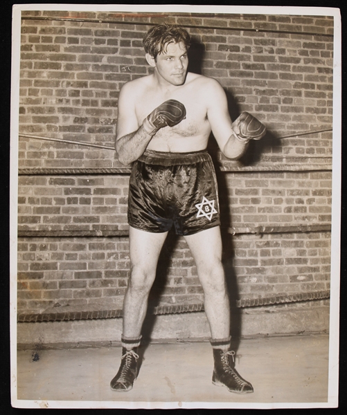 1950s-60s Buddy Baer American Boxer & Actor 8x10 Press Photo for Joe Louis Fight 