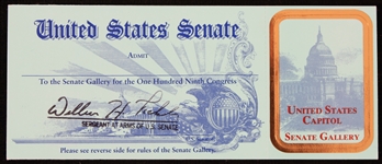 2003-07 United States Senate Gallery Pass