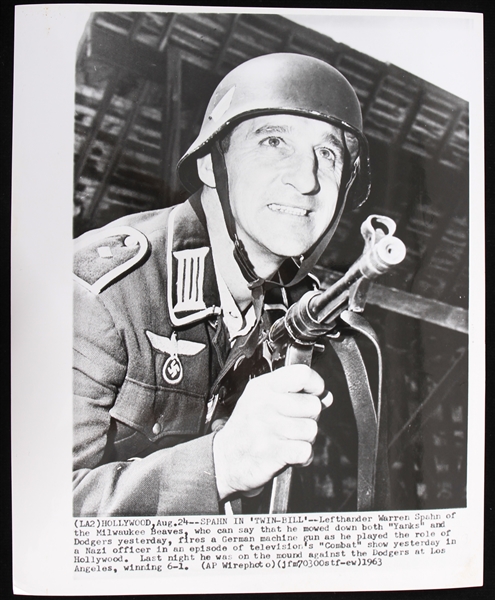 1963 Warren Spahn Milwaukee Braves 8x10 "Combat" Press Photo 