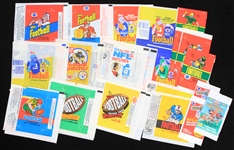 1970s-1990s Topps, Score, Pro Set, Fleer Football Wax Pack Wrappers (Lot of 25)