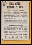 1968 Nolan Ryan Mets Topps #177 Rookie Trading Card 