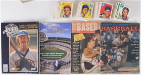 1950's-2000's Sports Memorabilia Collection - Lot of 16 w/ Near Complete 1954 Topps Baseball Archive Set, Publications, Figures & Bobbleheads