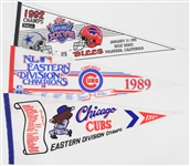 1980s-1990s Chicago Cubs, Chicago Bulls, Buffalo Bills, Super Bowl XXVII Full Size Pennants (Lot of 7)