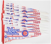1989 Chicago Cubs Eastern Division Champions Full Size Pennants (Lot of 16)